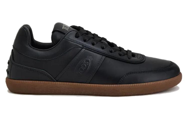 TOD'S Leather Trendy Low-Top Fashion Sneakers Women's Black 3