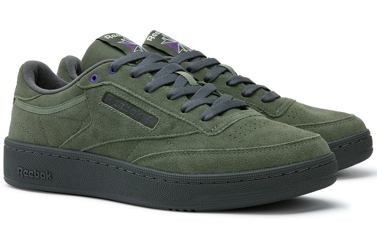 Reebok CLUB C 85 W+ Height Increasing Wear-Resistant Slip-Resistant Low-Top Skateboard Shoes Unisex Green 4