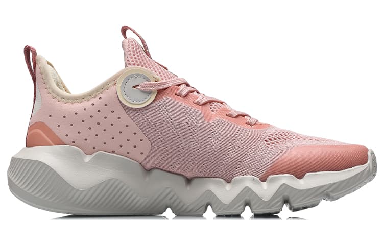 LiNing LN Fle Cushioned Anti-Slip Wear-Resistant Lightweight Breathable Low-Top Casual Shoes Women's Peach Orange Pink 3
