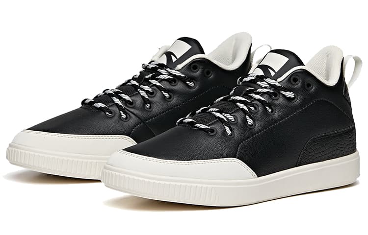 ANTA Skateboard Shoes Women's Low-Top Black Ivory White 4