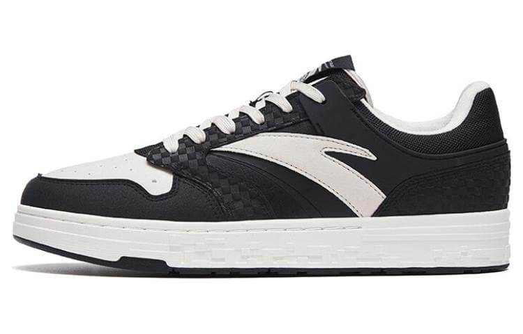 Anta Street Naughty Anti-Slip And Wear-Resistant Lightweight Low-Top Skateboard Shoes Black White