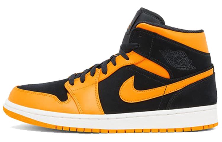 JORDAN 1 Mid Black Orange Peel 2
