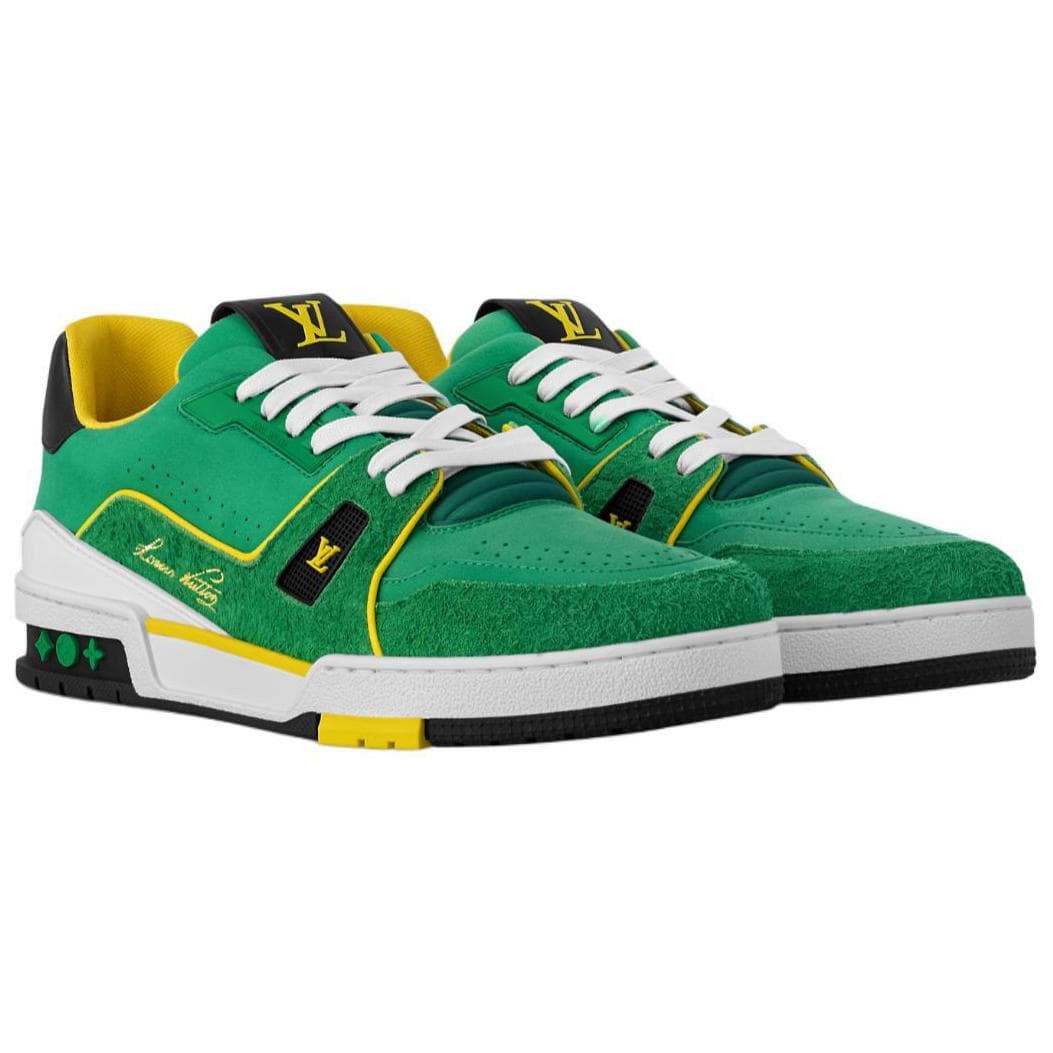 LOUIS VUITTON Trainer Low-Top Skateboard Shoes Men's Green 6
