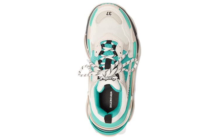 Balenciaga Balencaiga Triple S White Grey Turquoise Women's 5