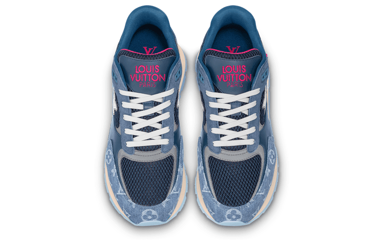 LOUIS VUITTON Run Away Sneakers 'Blue Monogram With Pink' 5