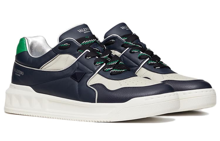 Valentino Garavani One Stud Low Top Marine White Bright Green 6