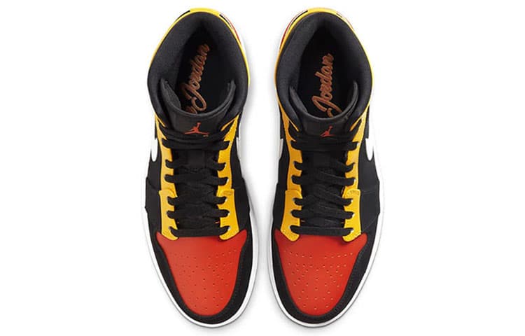 Jordan 1 Mid Black Amarillo Orange 5