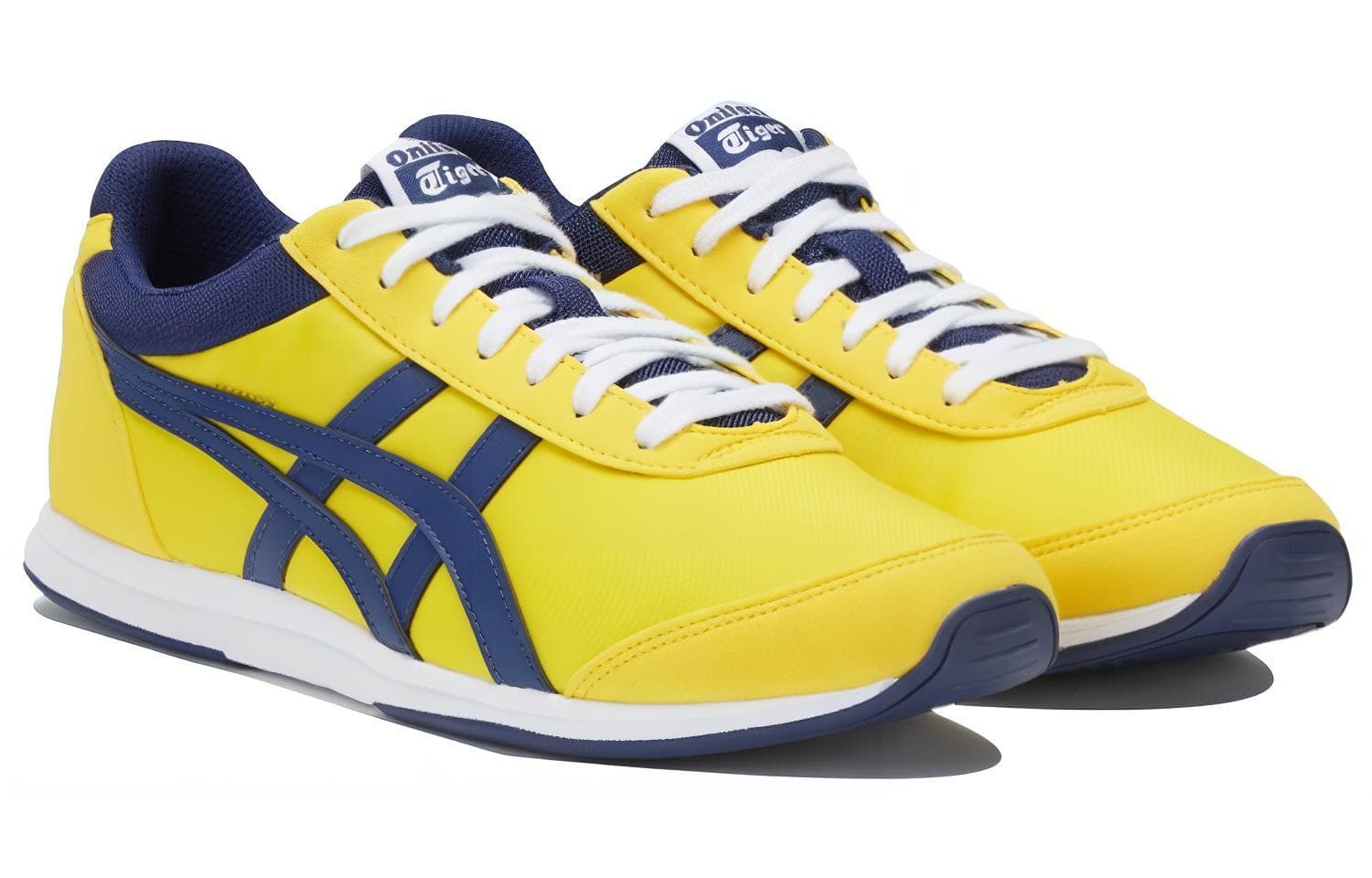 Onitsuka Tiger Golden Spark Fabric Synthetic Leather Comfortable Versatile Cushioning Slip-Resistant Wear-Resistant Low-Top Casual Shoes Yellow Blue 3