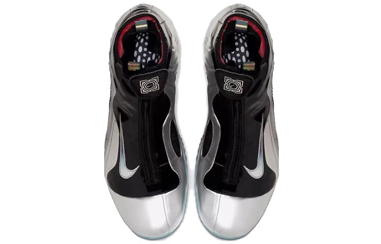Nike Air Foamposite One Vintage Basketball Shoes Unisex Mid-Top Silver/Black 5