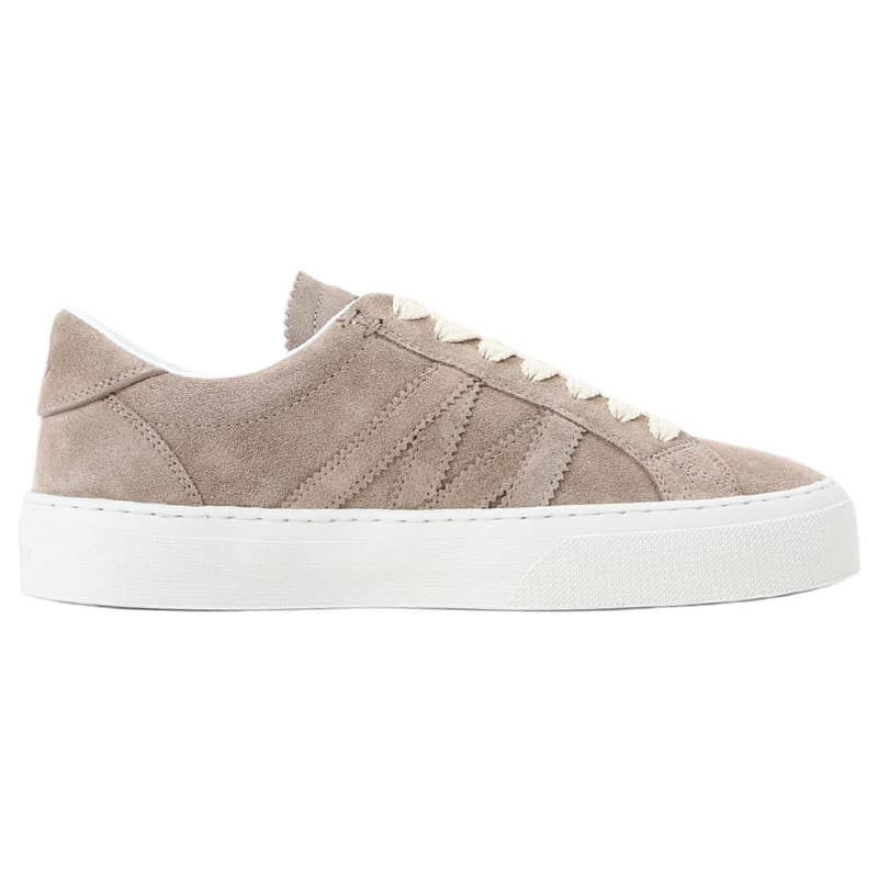 Moncler Monaco 2 Suede Round Toe Lace-Up Low-Top Sneakers Women's Brown 4