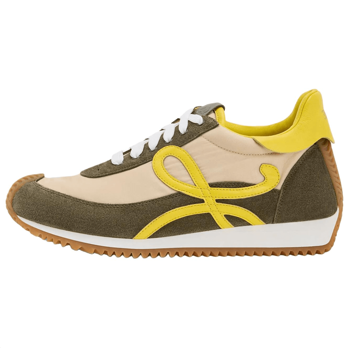 LOEWE Flow 2.0 Nylon Suede Round Toe Lace-Up Low-Top Casual Lifestyle Shoes Women's Green 2