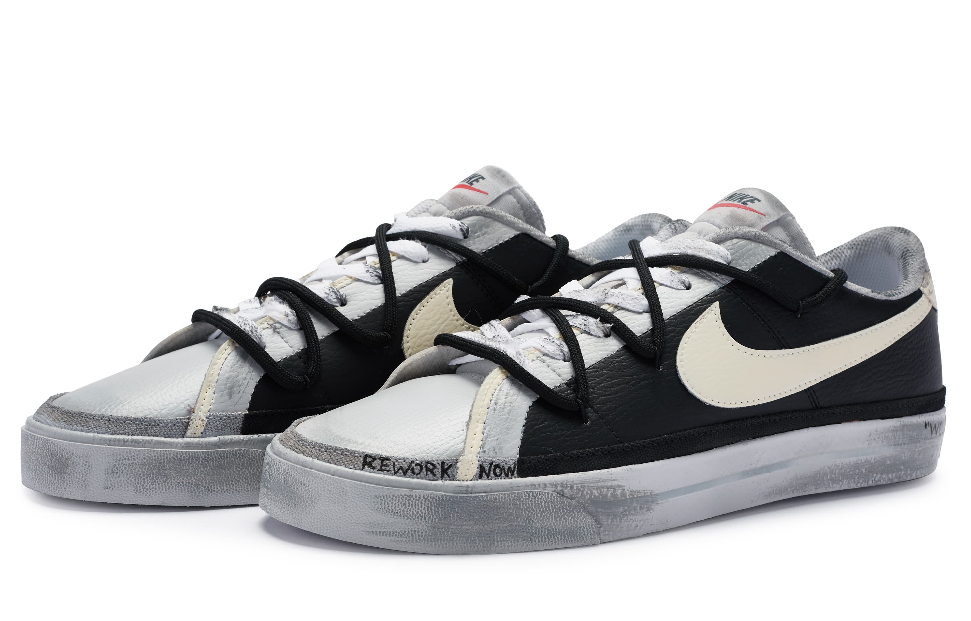 Nike Court Legacy Low-Top Skateboard Shoes Men's Black Gray 6