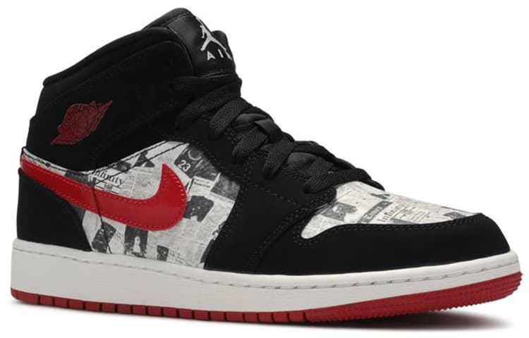 Jordan 1 Mid Newspaper Air Times GS 6