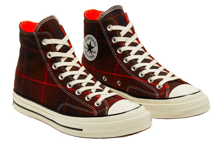 Converse Chuck Taylor All Star 70 Hi Black Orange Plaid 5