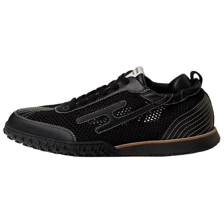 HERMES Jet Round Toe Lace-Up Low-Top Casual Shoes Men's Black 2