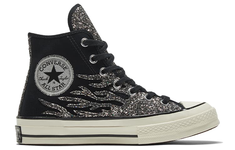 Chuck 70 Women's Converse High 'Archival Glitter Flame Black Egret' Women's 3