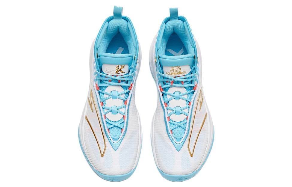 Anta KT8 Sailor Soup Cushioning Anti-Slip And Wear-Resistant High-Top Performance Basketball Shoes White Blue 6