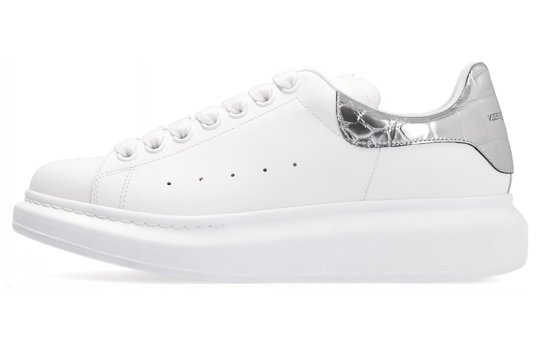 Alexander McQueen Oversized White Silver Croco Women's 2