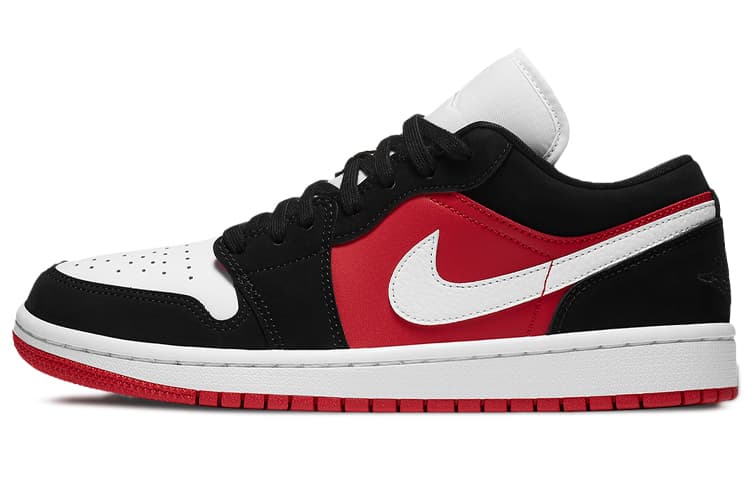 JORDAN 1 Low Black White Gym Red Women's