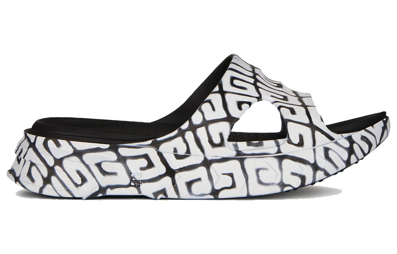 GIVENCHY Monogram Stylish Sandals Men's Black White 3