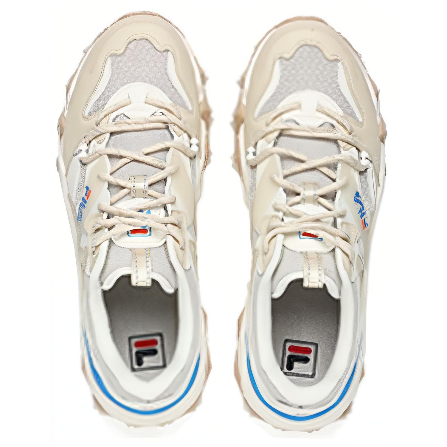 FILA Oakmont Europe Man 2 Cushioning Anti-Slip Wear-Resistant Breathability Low-Top Casual Shoes Men's Beige Blue 5