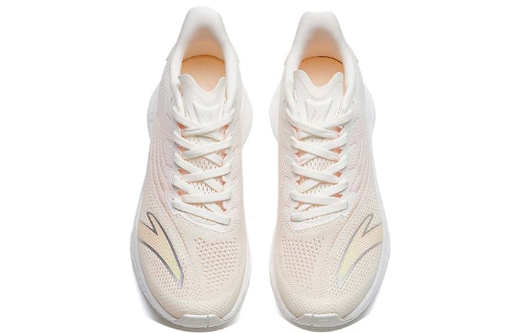 Anta MACH 2.0 Cushioning, Slip Resistant, Abrasion Resistant, Breathable Low Top Running Shoes Women's Ivory White 5