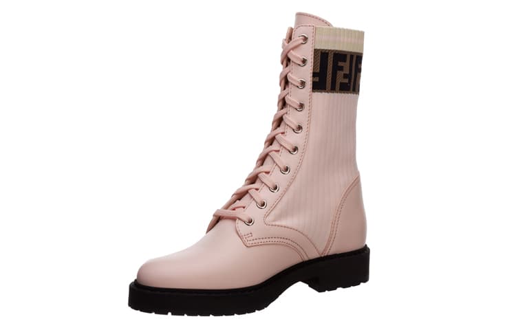FENDI Rockoko Boots Pink Women's 4