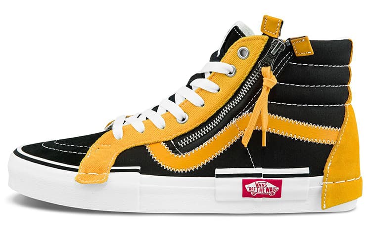 Vans Sk8 hi Reissue Cap Skate Shoes Black/Yellow 2