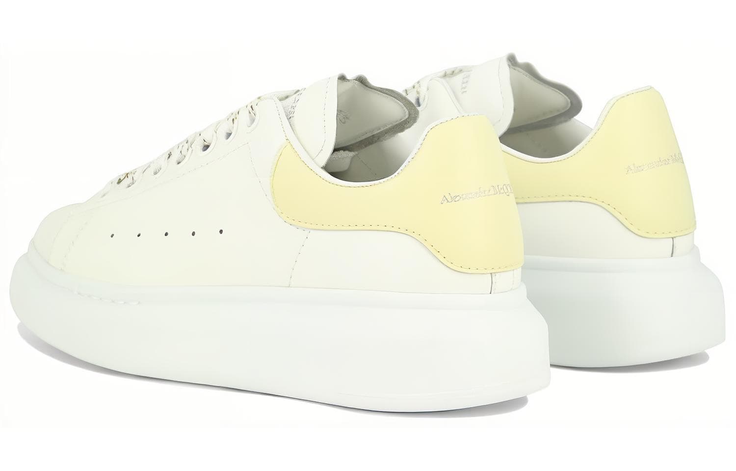 Alexander McQueen Oversized White Lemon Yellow Women's 6