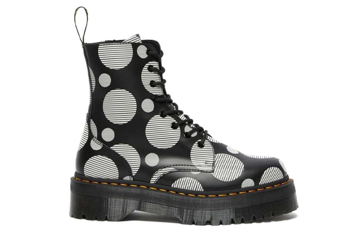 Dr.Martens Jadon Polka Dot Smooth Leather Platform Boots 'Black' Women's 3