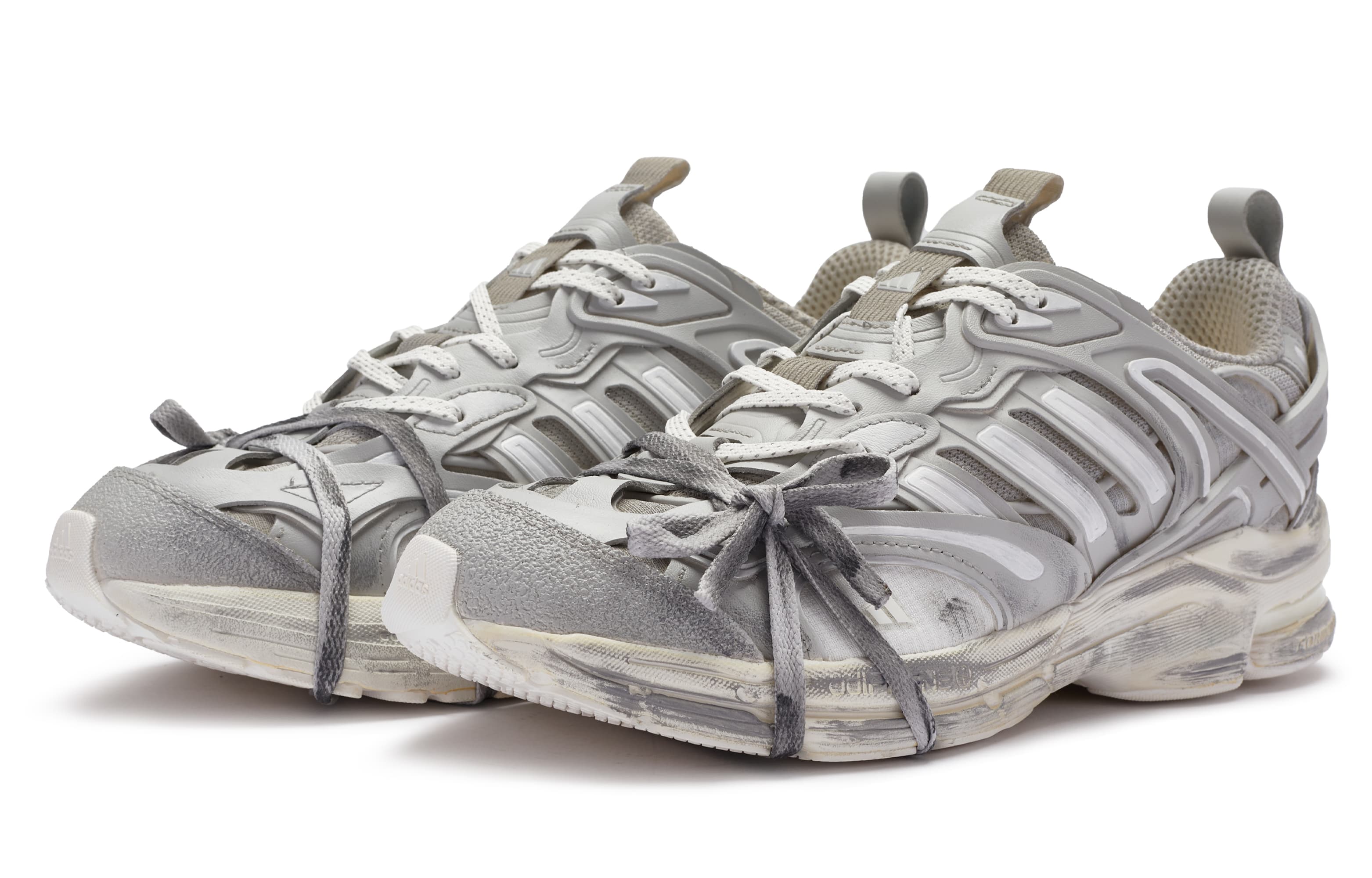 Adidas Spiritain 2000 Mid Top Running Shoes Unisex White Gray 5