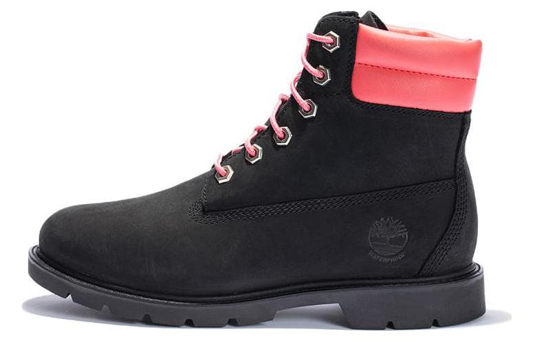 Timberland Linden Woods 6 Inch Waterproof Boots 'Black Nubuck With Pink' Women's 2