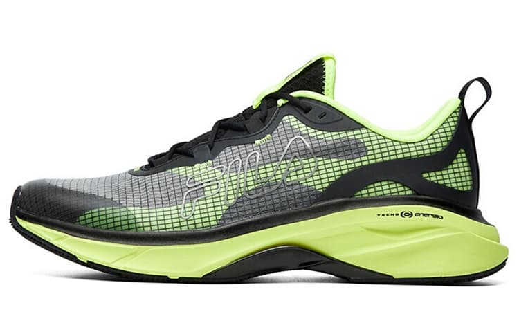 FILA Athletics Running Shoes Men Low-Top Black/3M Reflective Silver/Green 2