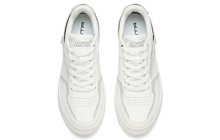 Anta Anti-Slip Wear-Resistant Low-Top Skateboard Shoes Ivory White/Black 6