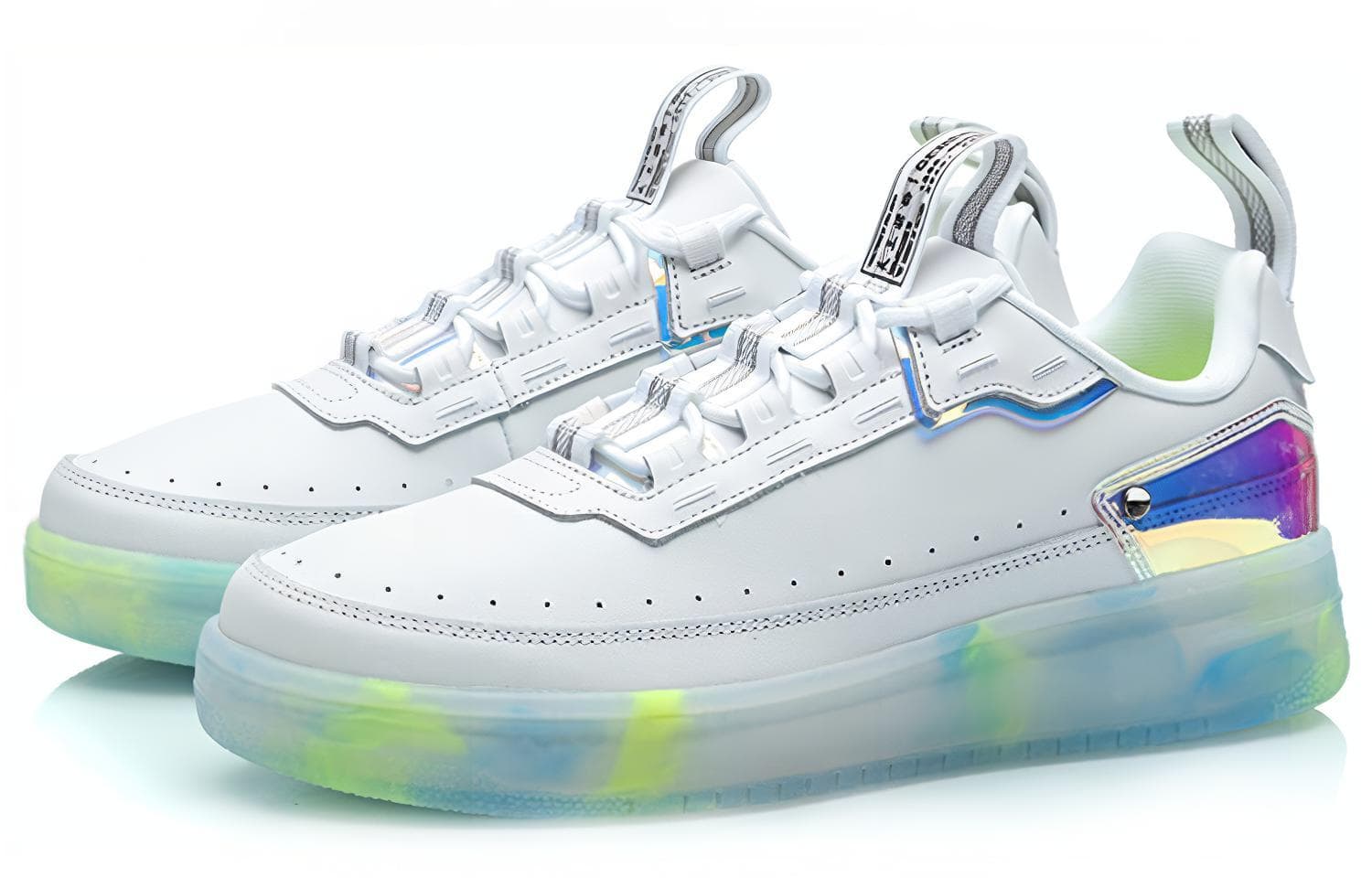 LiNing Counterflow Anti-Slip Wear-Resistant Low-Top Skateboard Shoes Men's White Gray 6