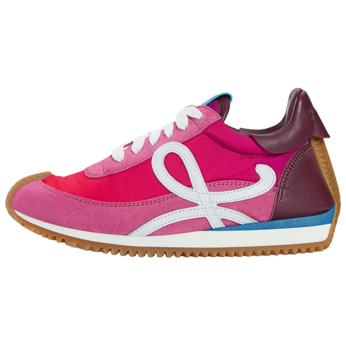 LOEWE Flow Runner 2.0 Suede Round Toe Lace-Up German Army Trainers Low-Top Casual Shoes Women's Pink 2