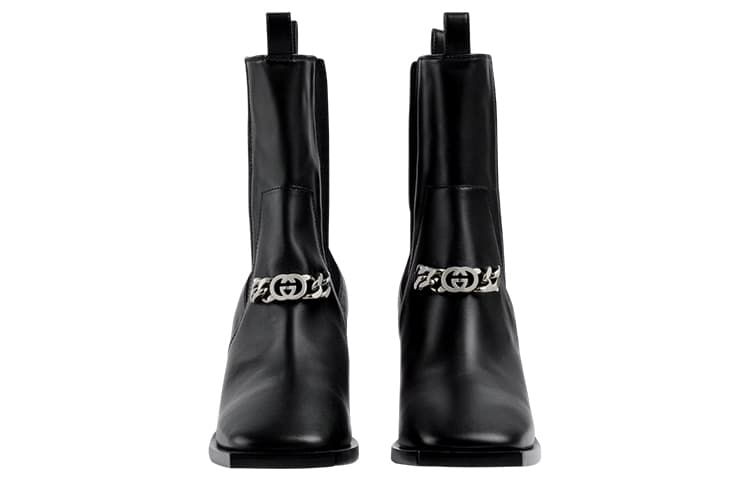 GUCCI Short Chelsea Boots Women's Black 5