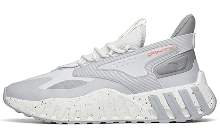 ANTA Chunky Sneakers Men Low-Top Ivory White/Microchip Gray
