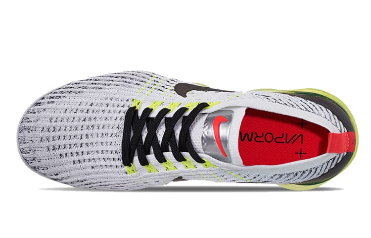 Nike Air VaporMax Flyknit 3 White Black Volt Bright Crimson 5