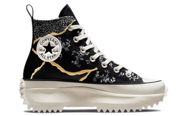 Converse Run Star Hike Hi Metallic Silver Floral Women's 4