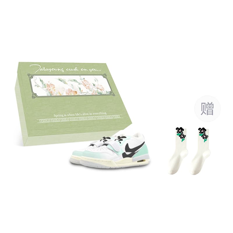 JORDAN Legacy 312 Vintage Basketball Shoes Men Low-Top White/Green Black
