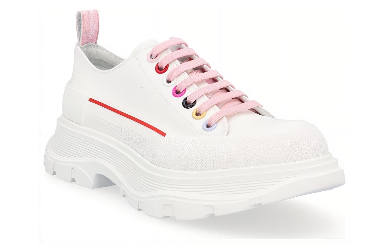 Alexander McQueen Tread Slick Low Lace Up White Multi Women's 6