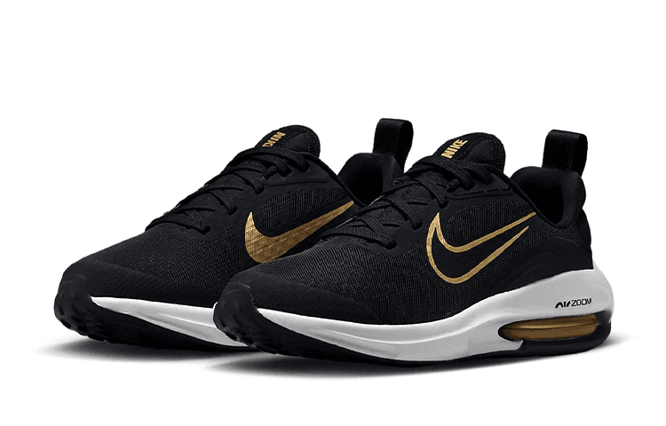 Nike Air Zoom Arcadia 2 Black Metallic Gold GS 5