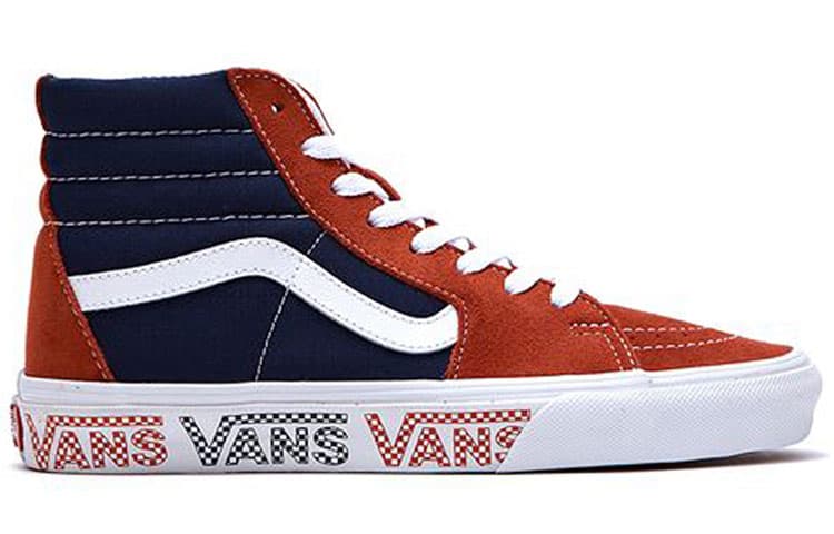 Vans Sk8 hi Orange Blue Splicing 'Black Brown' 3