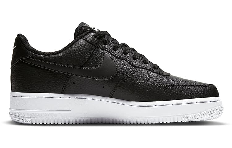 Nike Air Force 1 Low '07 Essential Black White Silver Mini Swoosh Women's 4