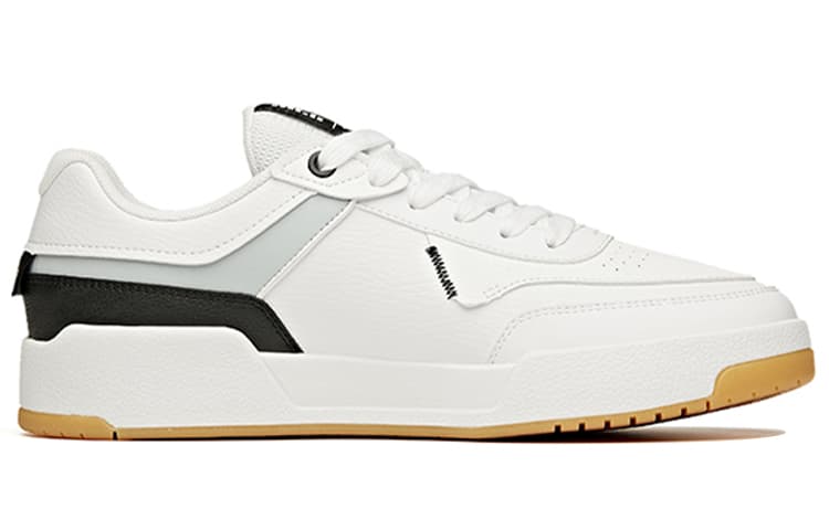 Anta Coverage Anti-Slip And Wear-Resistant Lightweight Low-Top Skateboard Shoes Men's White Gray Black 4