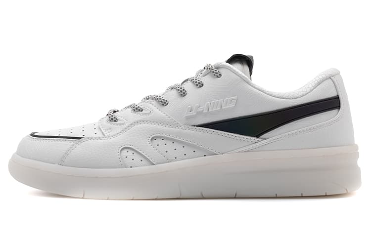LINING 937 Vintage Basketball Shoes Men Low-Top White Black 2