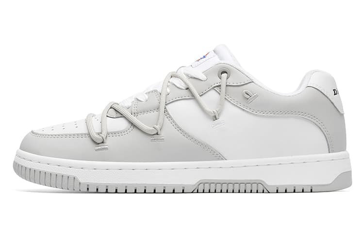 Dickies Anti-Slip Wear-Resistant Lightweight Breathable Low-Top Skateboard Shoes Men's White Gray