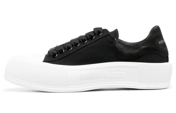 Alexander McQueen Deck Skate Plimsoll Shoes 'Black White' Women's