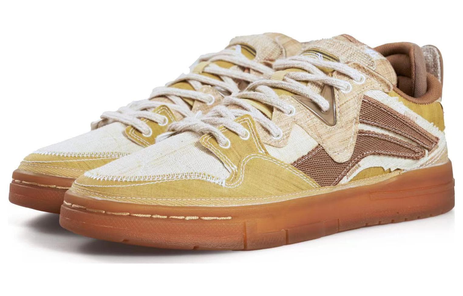 LiNing Wave Pro Ramie Slip-Resistant Cushioning Wear-Resistant Low-Top Skateboard Shoes Men's Beige Brown 5
